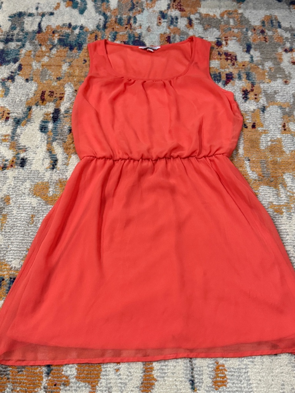 Speechless bright tank orange lined summer dress size medium ladies juniors
